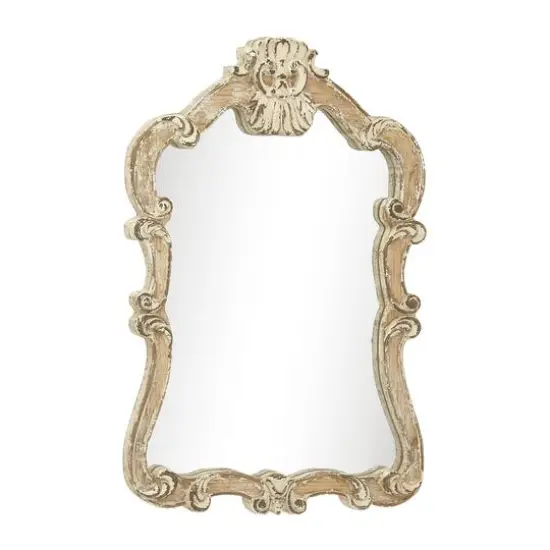 Cream Vintage Wood Wall Mirror, 39" x 25" {1}