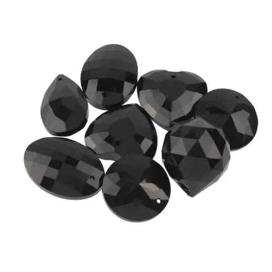 Faceted Glass Rhinestone Pendant Bead Mix by Bead Landing&trade; Black {1}