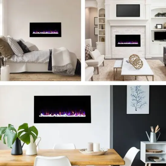 Hastings Home 42" Black Electric LED Fireplace {6}
