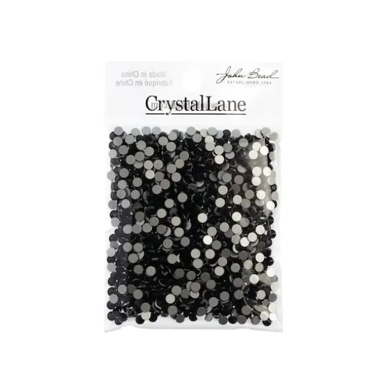 John Bead Crystal Lane SS16 Round Flatback Rhinestones, 1,440ct. Jet {4}