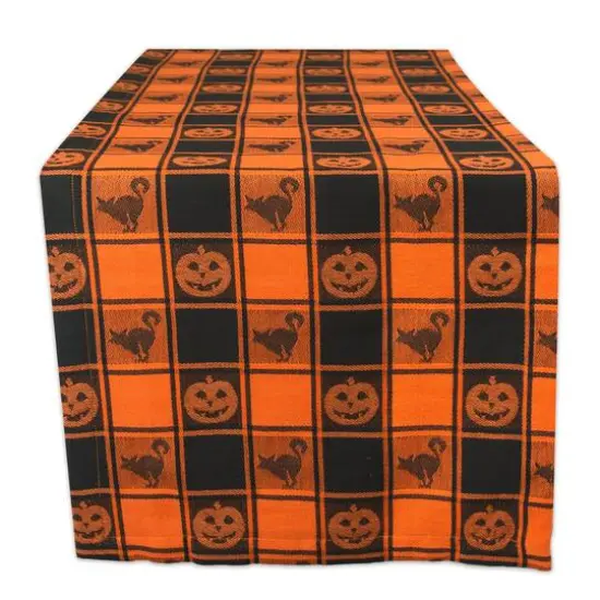 DII&reg; 72" Halloween Woven Check Table Runner {1}