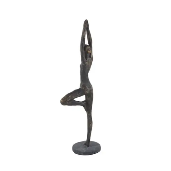 Brass Polystone Modern Sculpture, Yoga 18" x 6" x 4" {3}