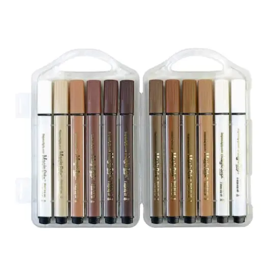 The Pencil Grip Magic Stix Triangular Global Skin Tone Washable Markers, 6 Packs of 12 {3}