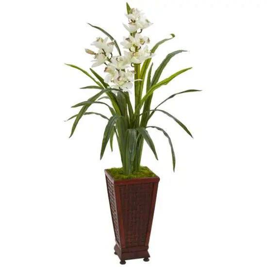 4ft. Boat Orchid Artificial Plant in Decorative Planter {1}