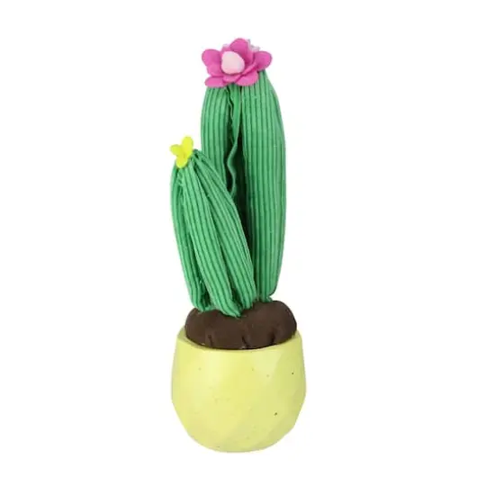 10.5" Artificial Plush Cactus in Yellow Pot {1}
