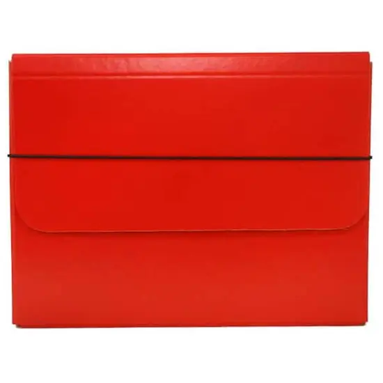 JAM Paper Strong Thick Portfolio Carrying Case with Elastic Band Closure Red {1}