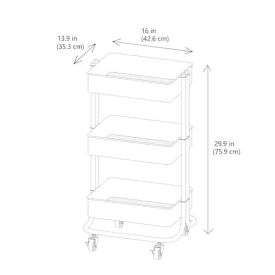 Lexington 3-Tier Rolling Cart by Simply Tidy&reg; Lilac {5}