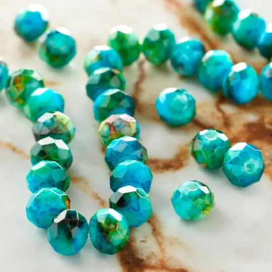 Multicolor Painted Glass Rondelle Beads, 7mm by Bead Landing&trade; {3}