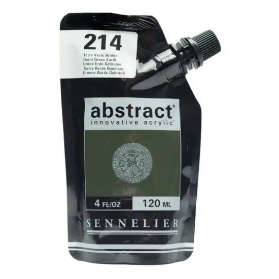 Sennelier Abstract&reg; Satin Acrylic Paint, 4oz. Burnt Green Earth {1}