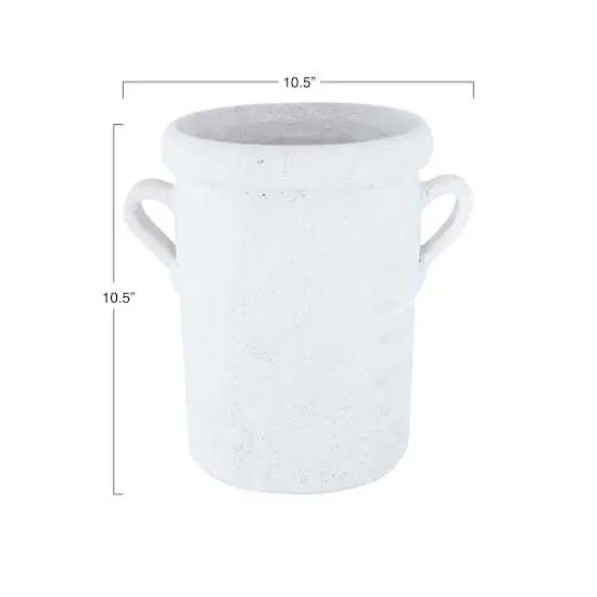 Hello Honey&reg; 11" Glazed Decorative Coarse Terracotta Crock with Handles {8}