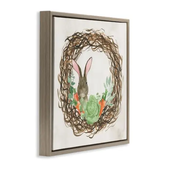 Stupell Industries Spring Easter Wreath Floater Framed Art Brown {4}