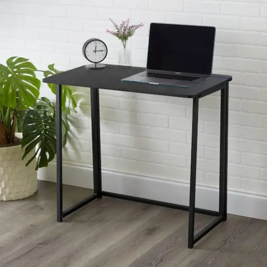 Organize It All 29" x 18" x 32" Foldable Scratch-Resistant Desk Gray {3}