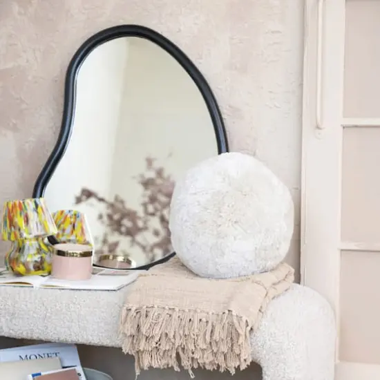 Hello Honey&reg; 27" Black Oblong Mango Wood Framed Wall Mirror {4}