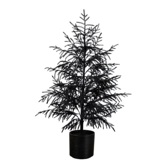 4ft. Artificial Halloween Real Touch Black Norfolk Pine Christmas Tree with Natural Look {1}
