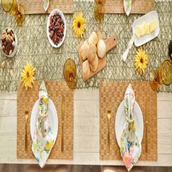 DII&reg; Reversible Basket Weave Woven Placemats, 4ct. Natural {9}