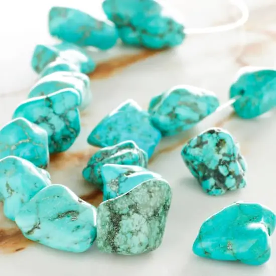 Turquoise Dyed Howlite Nugget Beads by Bead Landing&trade; {3}