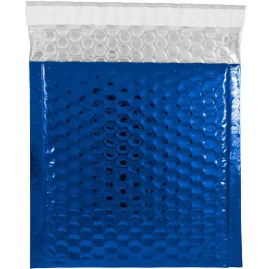 JAM Paper 6" x 6.5" Bubble Padded Mailer with Self Adhesive Closure, 12ct. Blue Metallic {1}