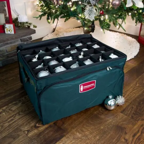 TreeKeeper 72ct. 4" Christmas Ornament Storage Box with Front Pocket {9}