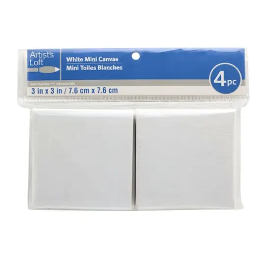 3" x 3"&nbsp;Mini Canvas 4ct. by Artist's Loft&trade; Necessities&trade; White {7}