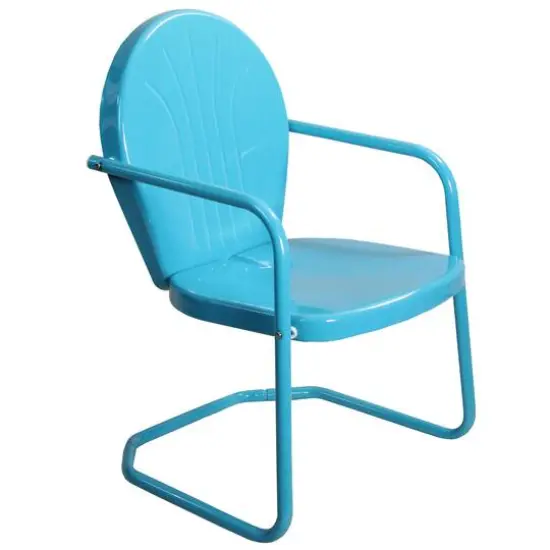 34" Outdoor Retro Tulip Armchair Turquoise {1}