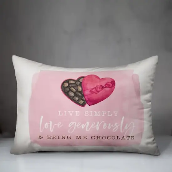 Live Simple Love Chocolate Throw Pillow {3}