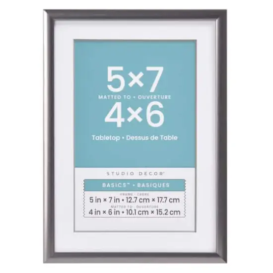 Basics&trade; Tabletop Frame with Mat by Studio D&eacute;cor&reg; Gunmetal {1}