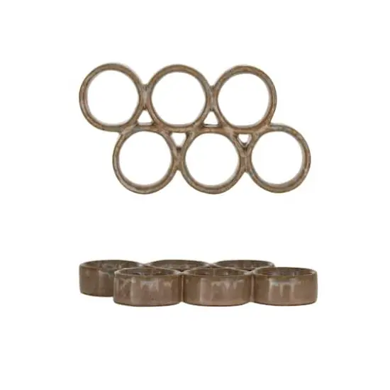 Hello Honey&reg; Brown & Blue Reactive Glaze Stoneware Egg Holder {3}