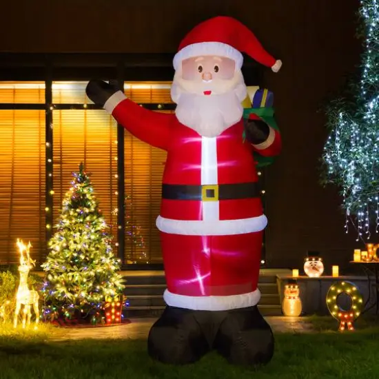 Glitzhome&reg; 12ft. Inflatable Santa With Lights {3}