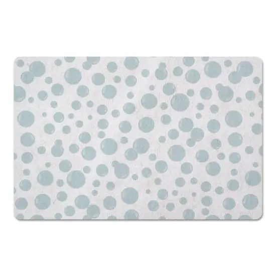 Bubbles All Over Navy Floor Mat White {1}