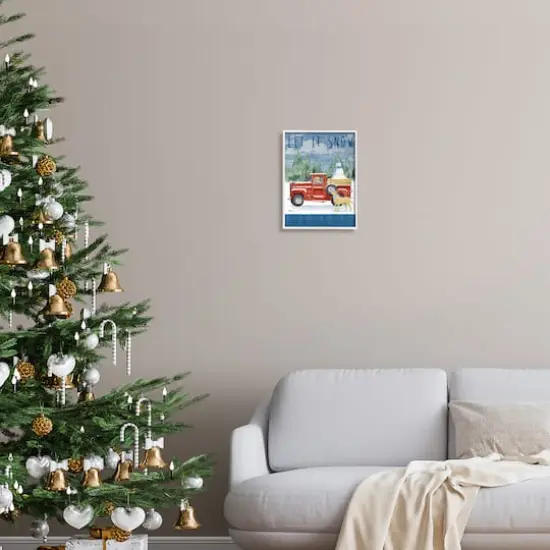 Stupell Industries Let It Snow Winter Dogs Framed Giclee Art White {3}