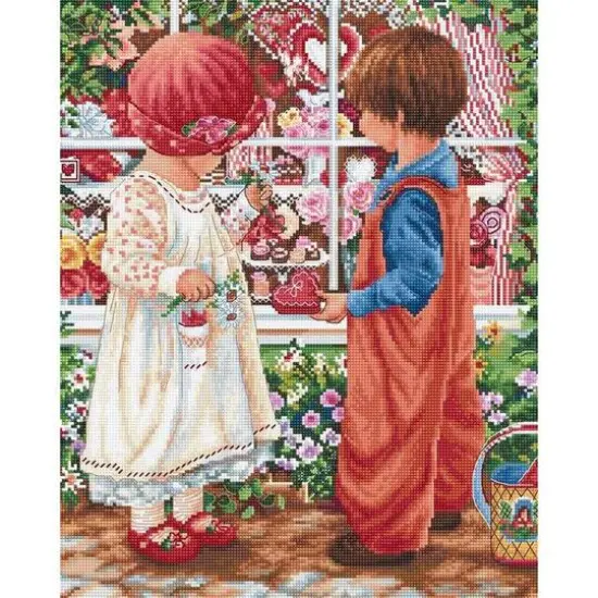 Luca-S Valentines Treasure Counted Cross Stitch Kit Counted Cross Stitch Kit {3}