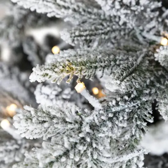 7.5ft. Pre-Lit Real Touch™ Flocked Grand Teton Pine Artificial Christmas Tree, Warm White LED Lights {4}