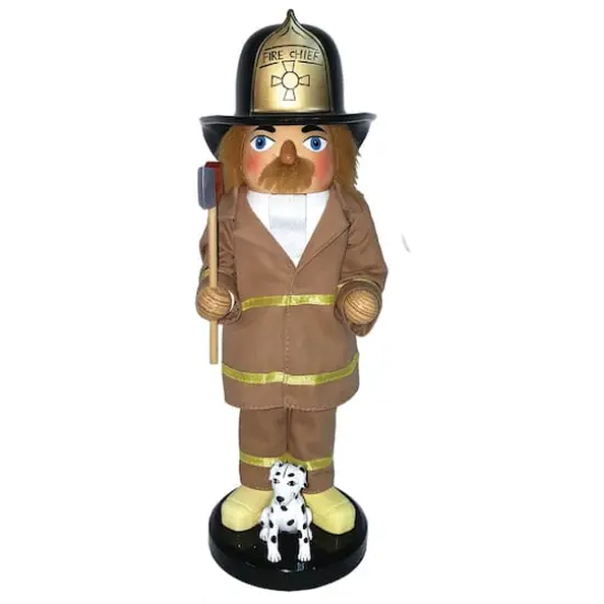 Santa's Workshop 14" Fireman & Dalmatian Nutcracker {1}