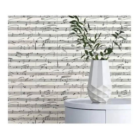 RoomMates Melody Peel & Stick Wallpaper White/Black {6}