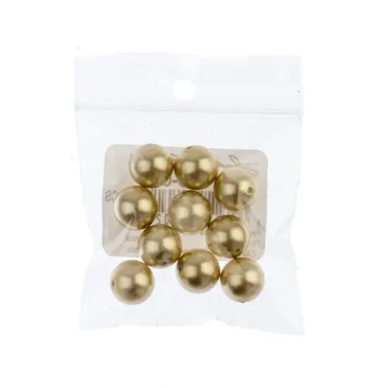 Preciosa Maxima 10mm Glass Nacre Pearls, 10ct. Vanilla {3}