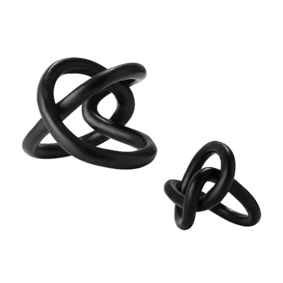 American Art Decor Infinite Curves 2-Piece Resin Table Top Knots Decor - 7.5" x 7.5", 5" x 5.75" {7}