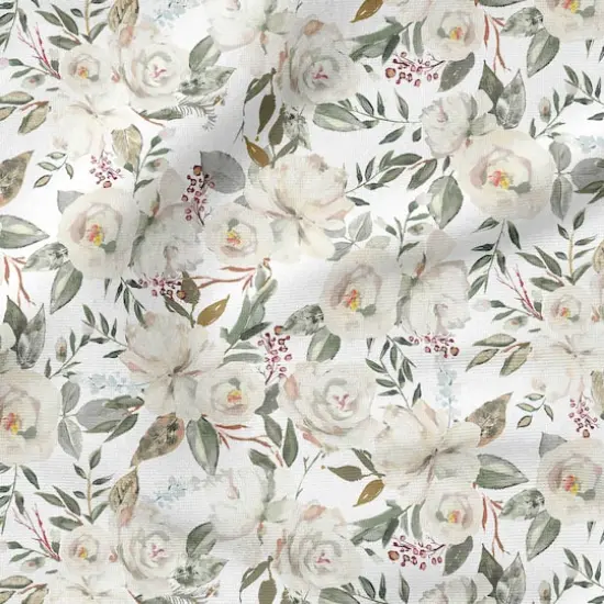 Fabric Editions White Motini Blossoms Cotton Fabric {5}