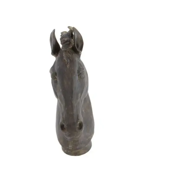 25" Brown Polystone Traditional Horse Sculpture {6}