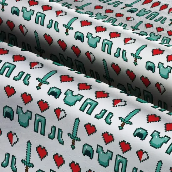 Mojang Minecraft Diamond Icons Cotton Fabric {3}