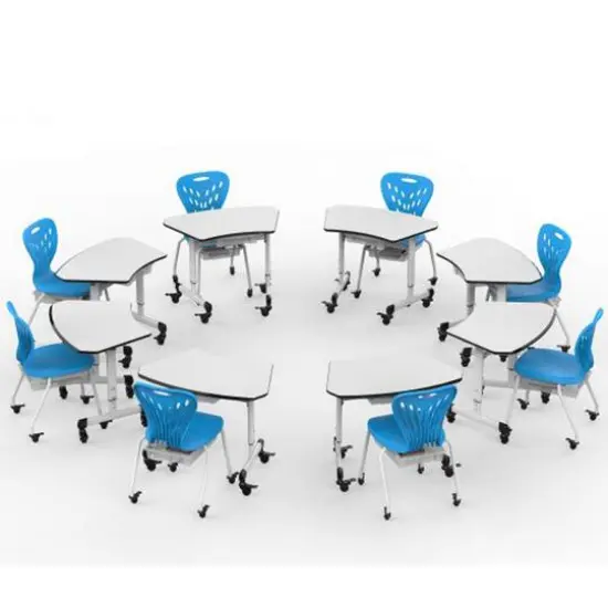 Luxor Adjustable Trapezoid Student Desk with Drawer {6}