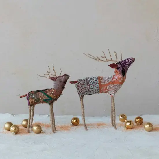 Hello Honey&reg; 9" Multicolor Embroidered Reindeer D&eacute;cor {3}