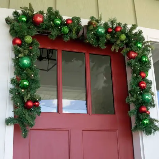 Village Lighting 9ft. Pre-Lit LED Christmas Cheer Garland {5}