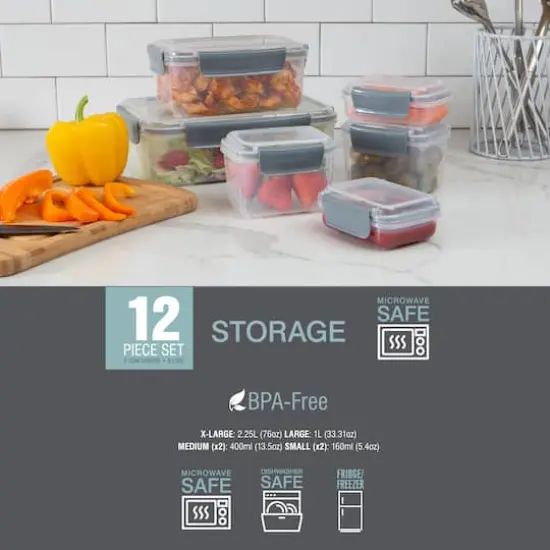 Kitchen Details 12-Piece Airtight Food Storage Container Set {3}