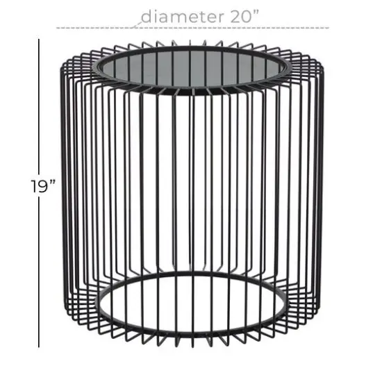 20" Black Contemporary Metal Accent Table {6}