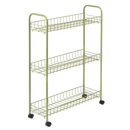 Honey Can Do Olive 3-Tier Rolling Cart {1}