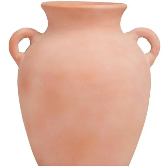 11" Orange Ceramic Terra Cotta Jug Vase with Handles {5}