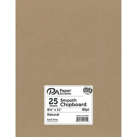 PA Accents&trade;2X Heavy 85pt. Natural Chipboard, 8.5" x 11" {1}