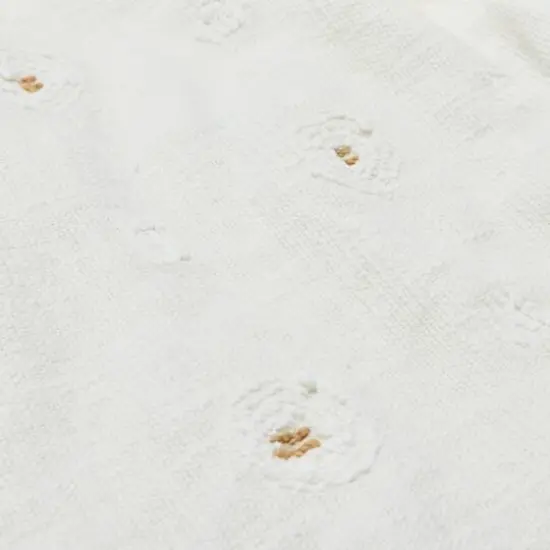 Hello Honey&reg; White and Gold Cotton Tufted Throw with Tassels {5}