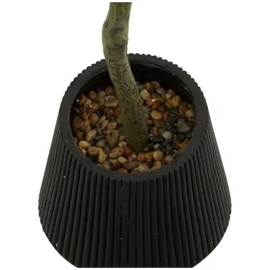 49" Green Faux Foliage Eucalyptus Artificial Tree With Black Porcelain Pot {4}