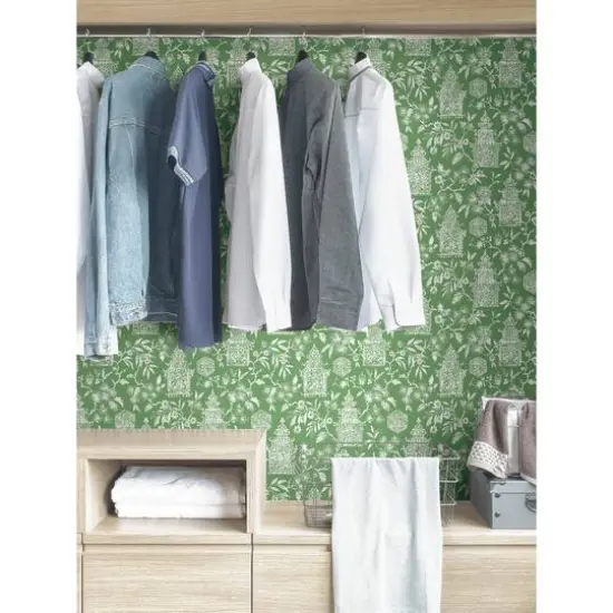 NuWallpaper Green Danson Peel & Stick Wallpaper {6}